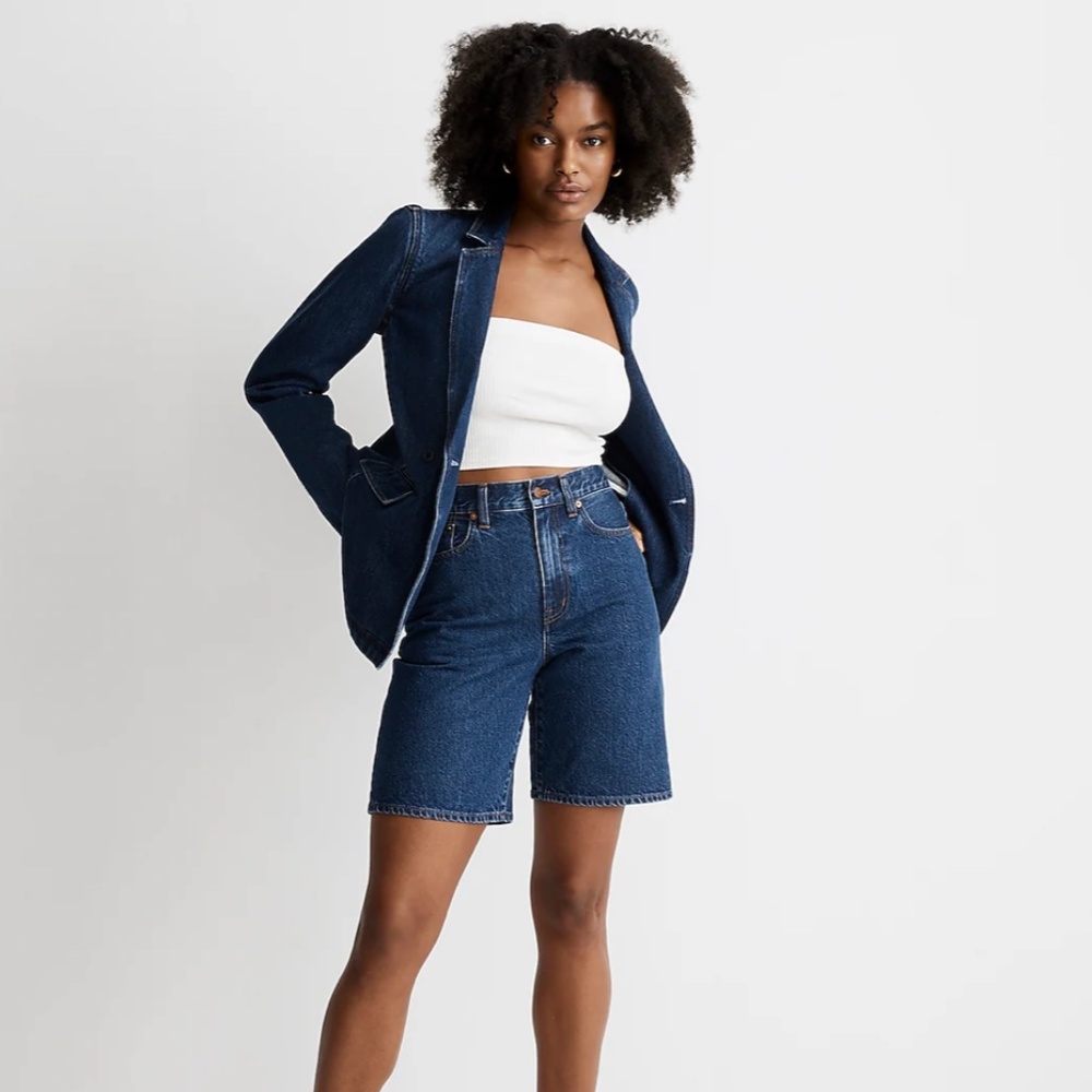 NWT Madewell by J.Crew Denim Blazer in Deardorff Wash Size S - Picture 2 of 4